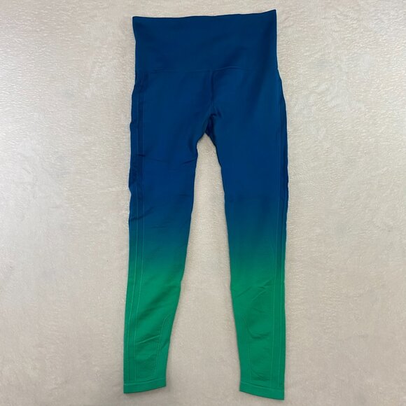 The North Face Nylon Elastane Tights Green & Blue Fade Leggins Womens Size LARGE - Picture 6 of 9